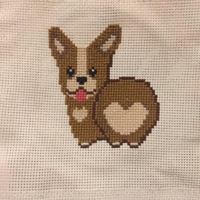 Corgi Cross Stitch Pattern Downloadable PDF