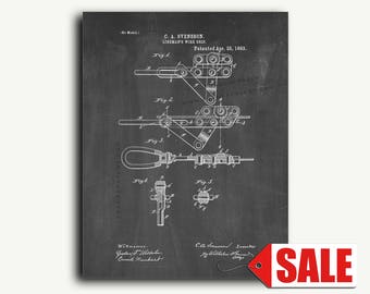 Patent Art - Lineman's Wire Grip Patent Wall Art Print