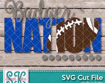 Badger Nation Knockout Football SVG dxf EPS png JPG htv Heat Transfer Vinyl Cricut Silhouette Scrapbook Cut Sports Sweet Kate Designs