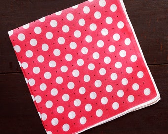 Vintage handkerchief pink polka dot