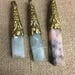 Aquamarine pink opal tibetan drops.(1pc)