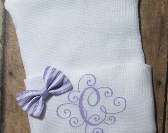 Newborn Hospital Hat, Newborn Beanie, Newborn Hat, Newborn 2 Ply Hat, Newborn Baby Hospital Hat, Monogram Hospital Hat, Newborn Keepsake Hat