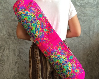 Pink Yoga Mat Bag / Yoga Bag / Yoga Mat Bag / Women's Yoga Gear / yoga gifts / Boho Bag / Bohemian