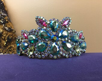 Vintage Tiara Crown Czech Crystal Rhinestone Bijoux MG Prom Wedding Formal Pageant Cosplay Disney Princess Flapper Headband Mermaid 60s