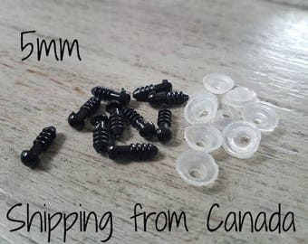 6mm Safety Eyes, Plastic Safety Eyes, Ready to Ship, Doll Eyes, Teddy Bear Eyes, Amigurumi, Amigurumi Eyes, Plush Eyes, Soft Toy Eyes