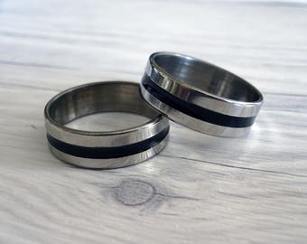 ring for husband stainless steel ring with black enamel band value wedding ring - Cheap Wedding Ring ring for husband stainless steel ring with black enamel band value wedding ring - Cheap Wedding Ring