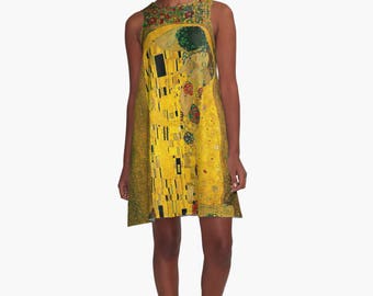 The Kiss by Gustav Klimt A-Line Dress Trapeze XS S M L XL 2XL Art Woman Teen Wearable Art Clothing