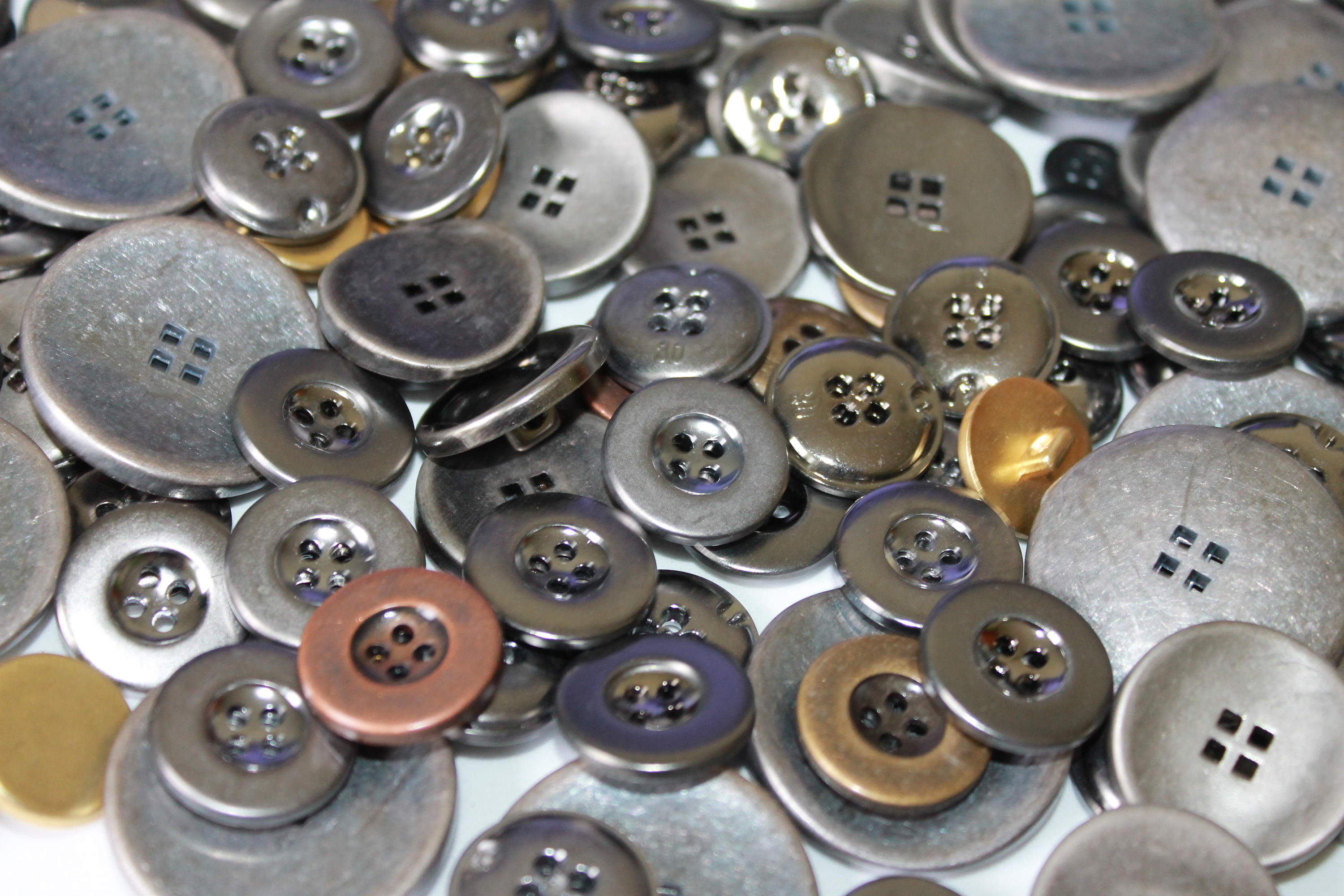 Metal buttons assorted colors and sizes medium large metal