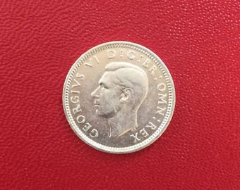 Silver Vintage British Six Pence Coin