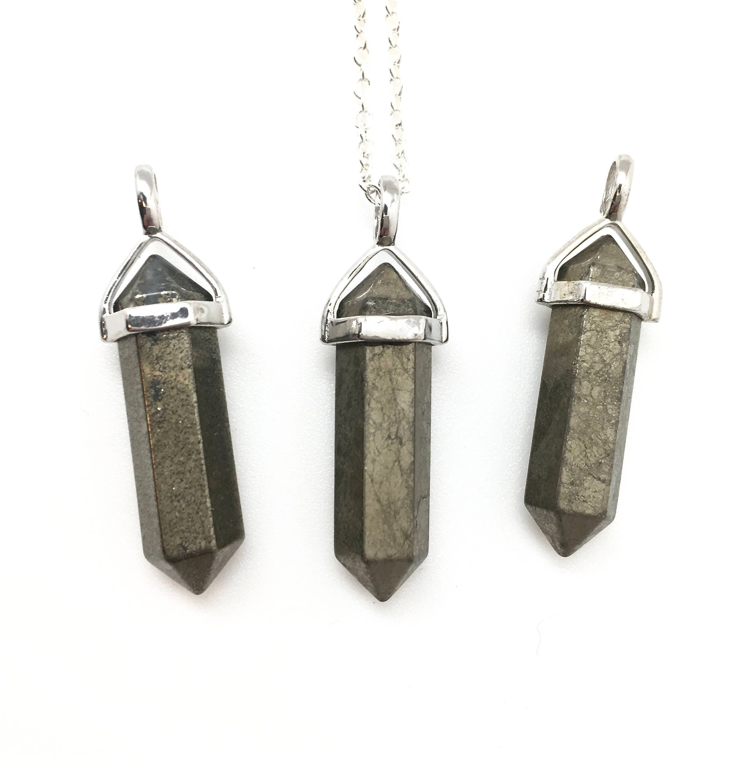 Pyrite Necklace Pyrite Pendant Gemstone point Pendant