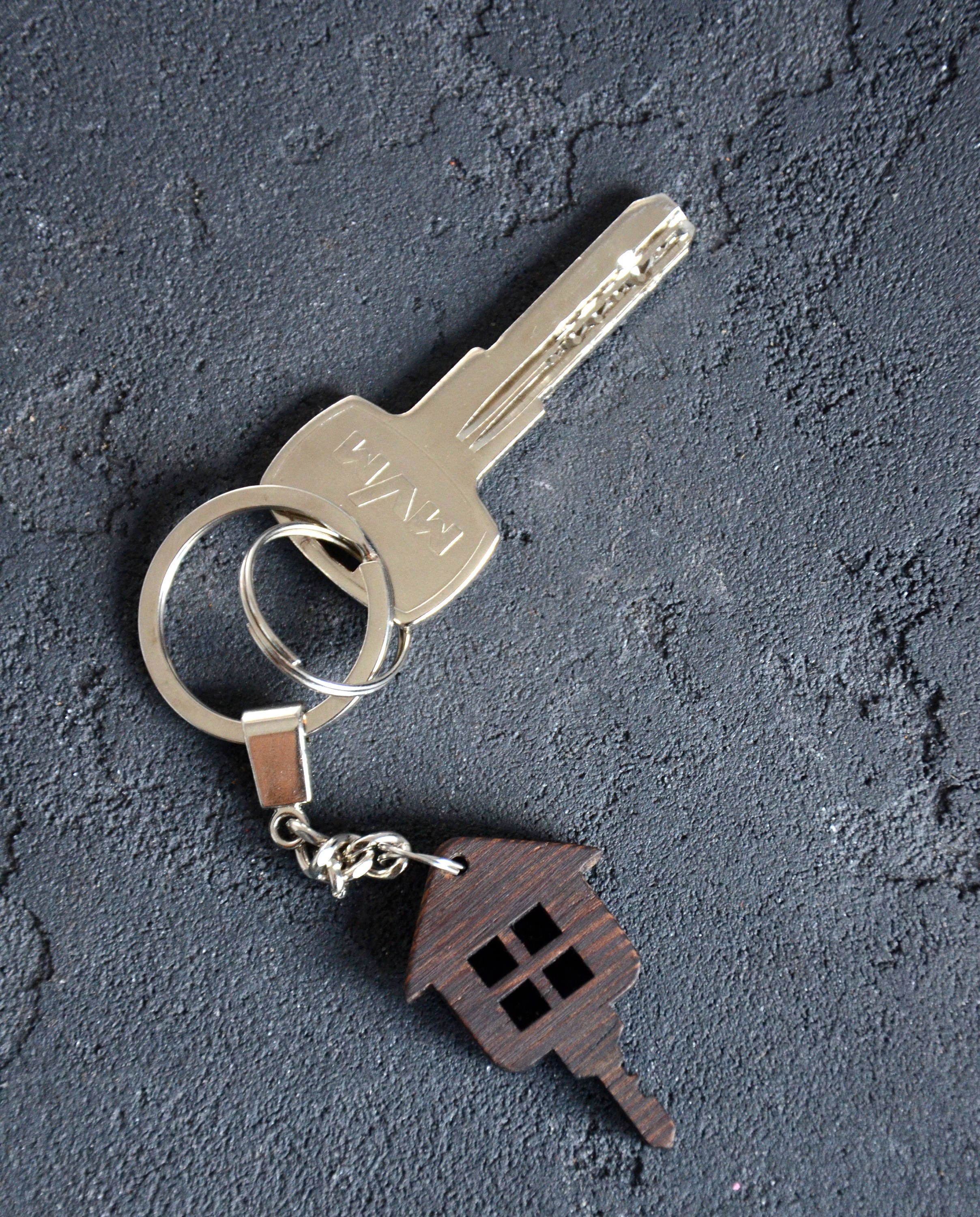 House Key Chain Wooden Personalized Keychain Custom Key Ring