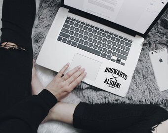 Harry Potter Decal | Hogwarts Alumni | Harry Potter Laptop Sticker | Macbook Decal | Various Color and Size Options!