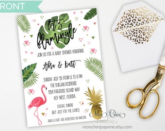 Let's Flamingle Baby Shower Invitation / Flamingo & Pineapple Invitation / Baby Shower Invitation Printable/ Flamingo Party/ Tropical Party