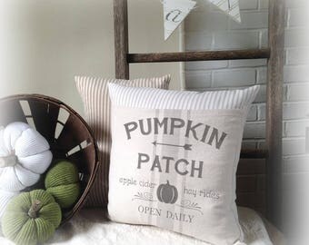 Pumpkin Pillow ,Pumpkin Patch, Fall Pillow, Pillow Cover, Autumn