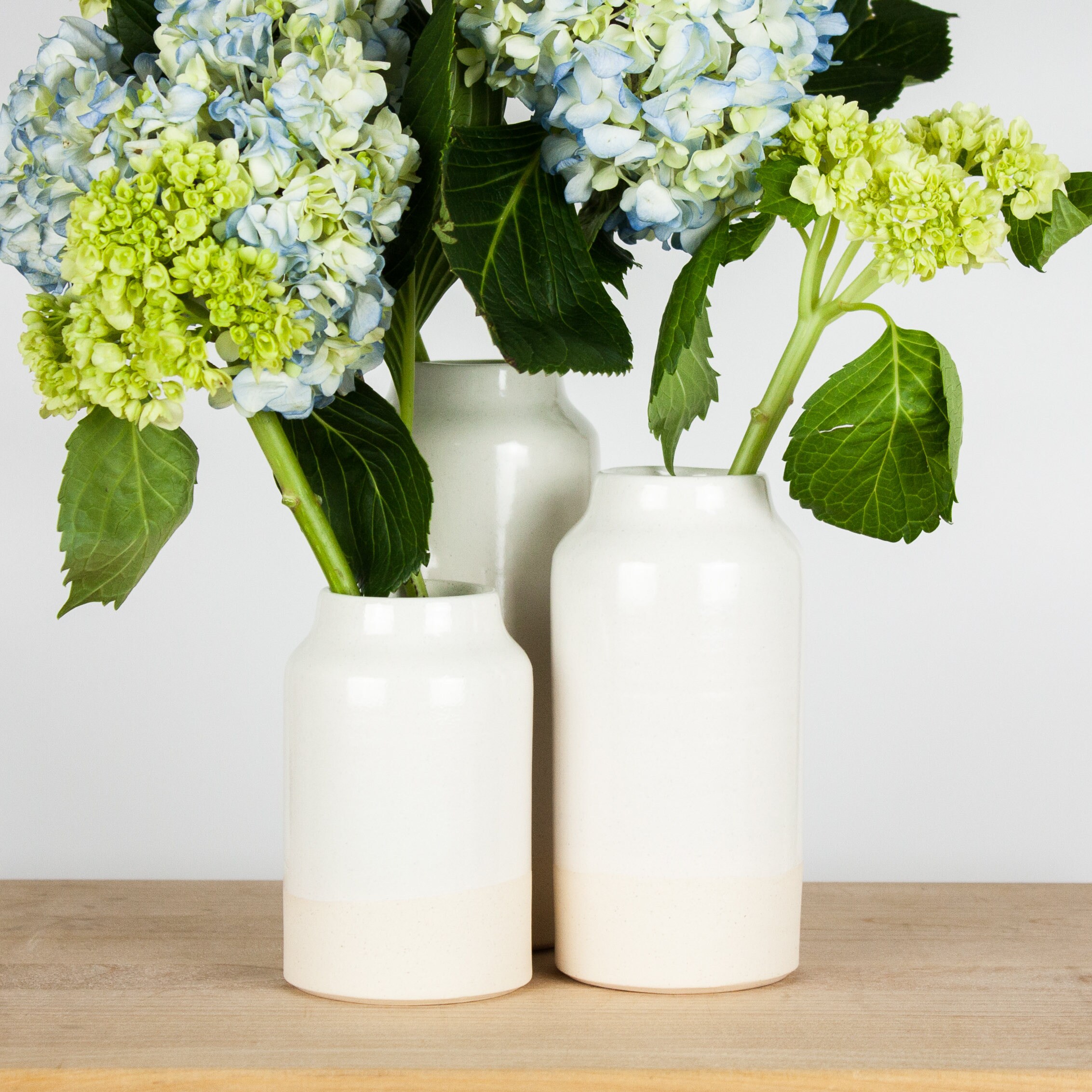 Modern White Vase Set by Barombi Studios Bottle Vase Set