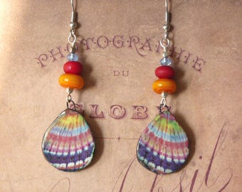 Boho Earrings, Butterfly Earrings, Colourful Earrings, Hippie Earrings, Tie and Dye, Handmade Jewelry, Womens Gift , Valentines Gift