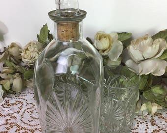 Vintage Pressed Glass Liquor Decanter, Federal Prohibition Decanter