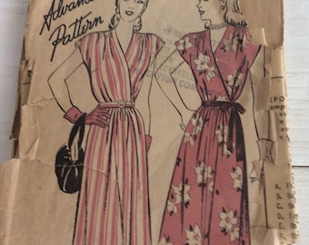 1940s Vintage Sewing Pattern - Advance 4285 - UK Size Bust 36 inches - Vintage Dress Pattern - Vintage Sun Dress Pattern - Sewing Pattern