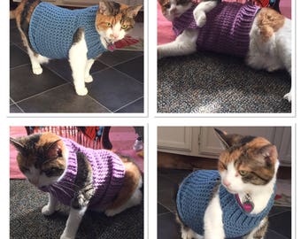 Cat Clothes, Cat Sweater, Crochet Cat Sweater, Cat Costume, Sphynx Cat Sweater, Sweater for Cat, Clothes for Cat, Halloween Costume, Dress