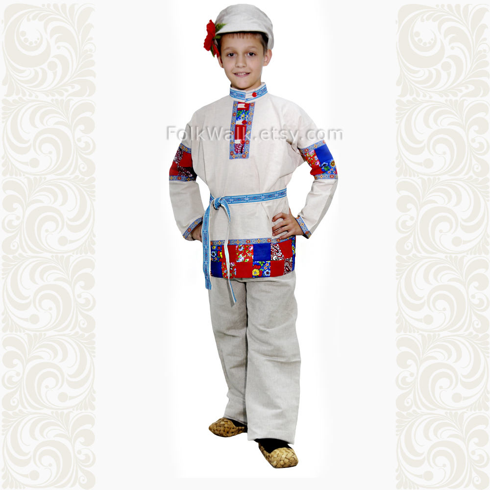 Linen Shirt For Men Boy Traditional Russian Shirt From Linen