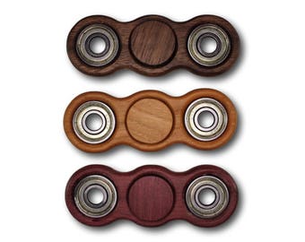 Fidget Spinner *FREE SHIPPING* Dual Spinner EDC Spinner Solid Hardwood Bones Reds Bearing Walnut Cherry Purpleheart