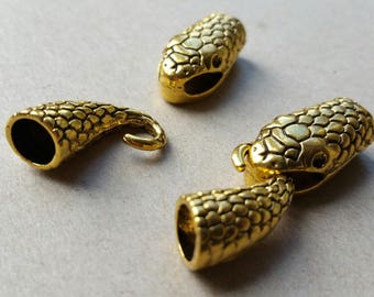 4 pcs for 2 gold metal clasps