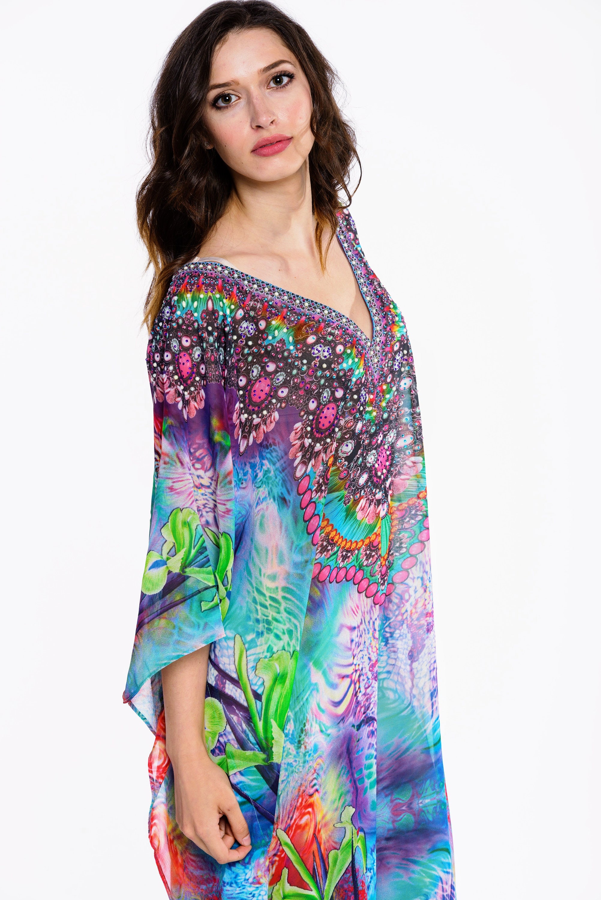 Lavender kaftan digital print kaftan caftan dress plus size 