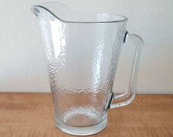 Libbey Crisa Frost Water Pitcher~Frosted Clear Glass Pitcher~Libbey Glass Pitcher