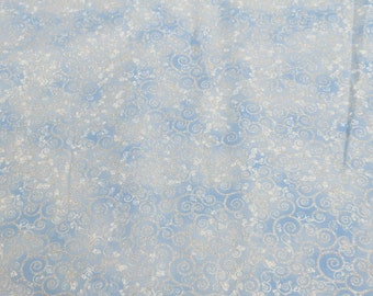 Ice Frost-Light Blue Swirls-Cotton Fabric from Timeless Treasures