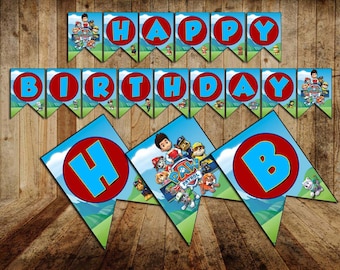 Paw Patrol Banner "Happy Birthday", Paw Patrol Party, Paw Patrol Birthday, Paw Patrol, paw patrol mask, paw patrol ryder, paw patrol chase