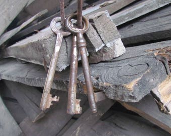 Vintage key old patina Skeleton Key Old Key Key to the Castle antique key farmhouse key Brass Key Rustic home decor French Skeleton Key