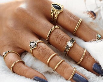Knuckle Ring Midi Ring Stacking Ring set of 3