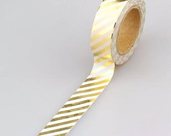 Tape 10 m with 1.5 cm white and gold color