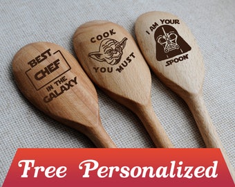 Star Wars Fathers day gift Star Wars Spoons set of 3 Kitchen utensils Cooking gift Stormtrooper Yoda Darth Vader Funny gift for boyfriend