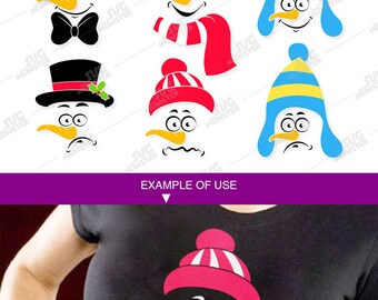 SNOWMAN FACE SVG snowman face - Christmas svg files - cricut files - cut files - Christmas snowman - 016