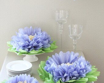 Set of 7 Giant Tissue Paper Flowers , Purple Paper Flowers, Perfect Decorations for Wedding, Birthday Party, Baby Shower