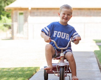 4th birthday football shirt for boys, fourth birthday shirt, boys 4 year old shirt