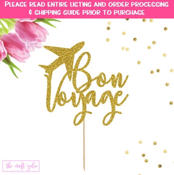 Bon Voyage Cake Topper Retirement Cake Topper Happy