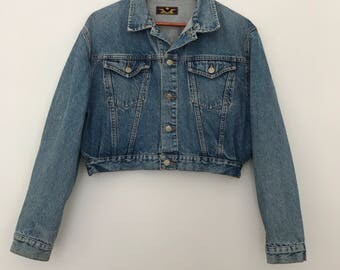 Kookai / cropped denim jacket / vintage denim jacket / 90s denim jacket / 90s clothing / bomber jacket / bomber jacket vintage