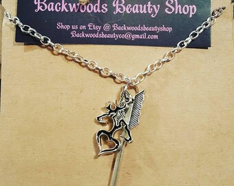 Buck And Doe Necklace, Arrow Necklace, Deer Necklace, County Jewelry, Southern Jewelry, Hunting Jewelry, Couples Jewelry