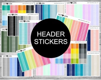 Plum Paper Planner Sticker Headers - To DO - Kindy - To clean - Work - day care - exercise - meals - school - study - to email Lily and Lion
