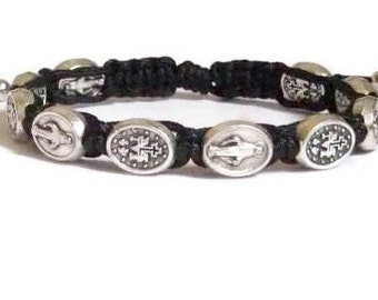 Miraculous medal bracelet.catholic bracelet.medalla miraculosa