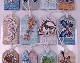 3D stickers - glitter - indian - butterflies - feather