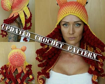 Updated Crochet Octopus Hat PATTERN (pls read description before ordering)