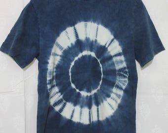 Natural Indigo tie dye stone washed tshirt.