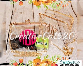 Clear Kiss Lock Cross Body Bag | Custom Crossbody Purse | Cross Body Purse | Bridesmaid Gift | Bridesmaid Gift Idea | Clear Crossbody Bag