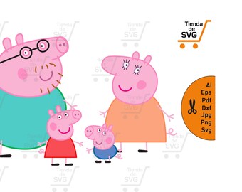 PEPPA PIG family svg, peppa pig svg, peppa pig family svg, Peppa pig svg, George pig svg, Peppa svg, Peppa Family svg, Familia peppa pig svg