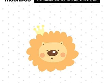 lion svg, cute lion Clipart Svg Files For Silhouette , Svg For Cricut, Cut Files Vinyl Decal Iron On Transfer Kawaii Svg Kids Animal