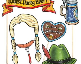 18 Oktoberfest Party Photo Booth Props - Instant Download - Free Photo Booth Sign