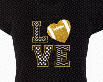 Love Football SVG, DXF, PNG, Eps Cutting Files, Football Svg File, Football Vector File, Football Clipart, Football t shirt iron on